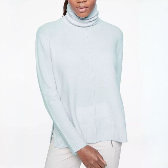 Athleta Transit Pullover Turtleneck Sweater, Light Powder Blue Size XS  383873 - Picture 1 of 8